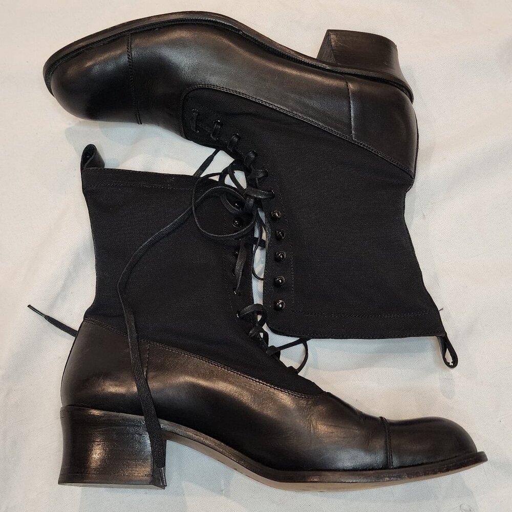 Charles David | Lace Up Low Heel Combat Boots
